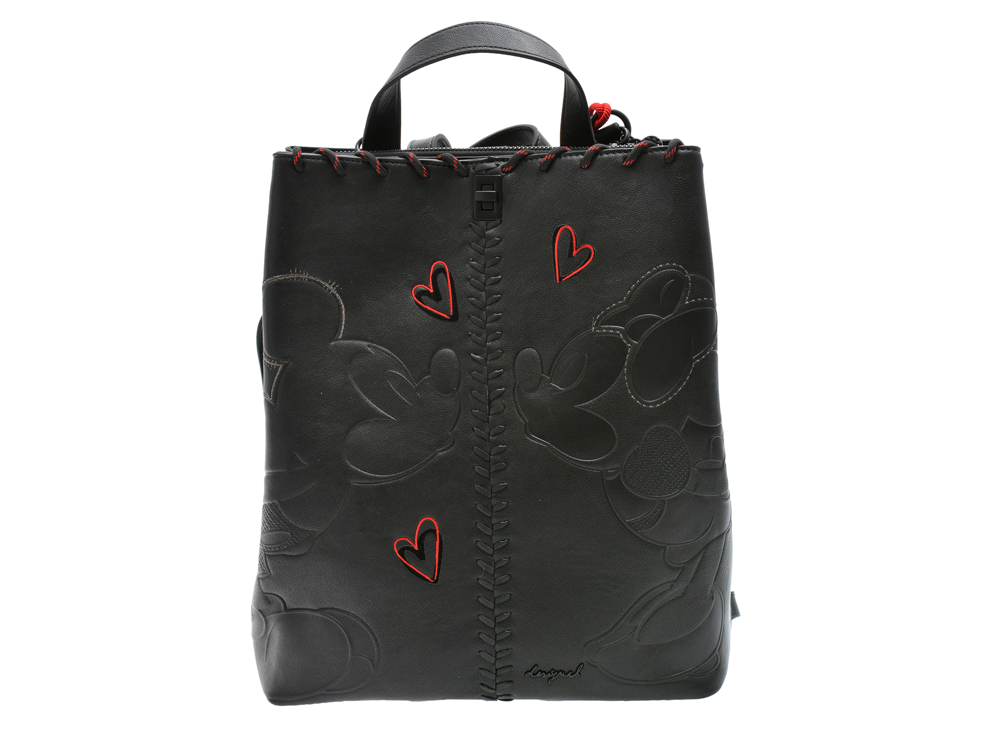 Rucsac DESIGUAL negru, SAKP43, din piele ecologica