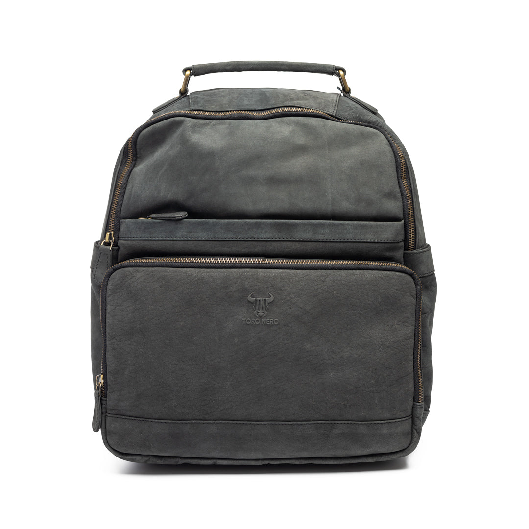 Rucsac din piele naturala negru Satchel