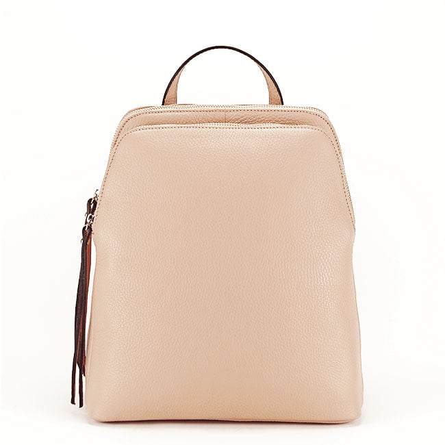 Rucsac din piele naturala roz somon Andra 123
