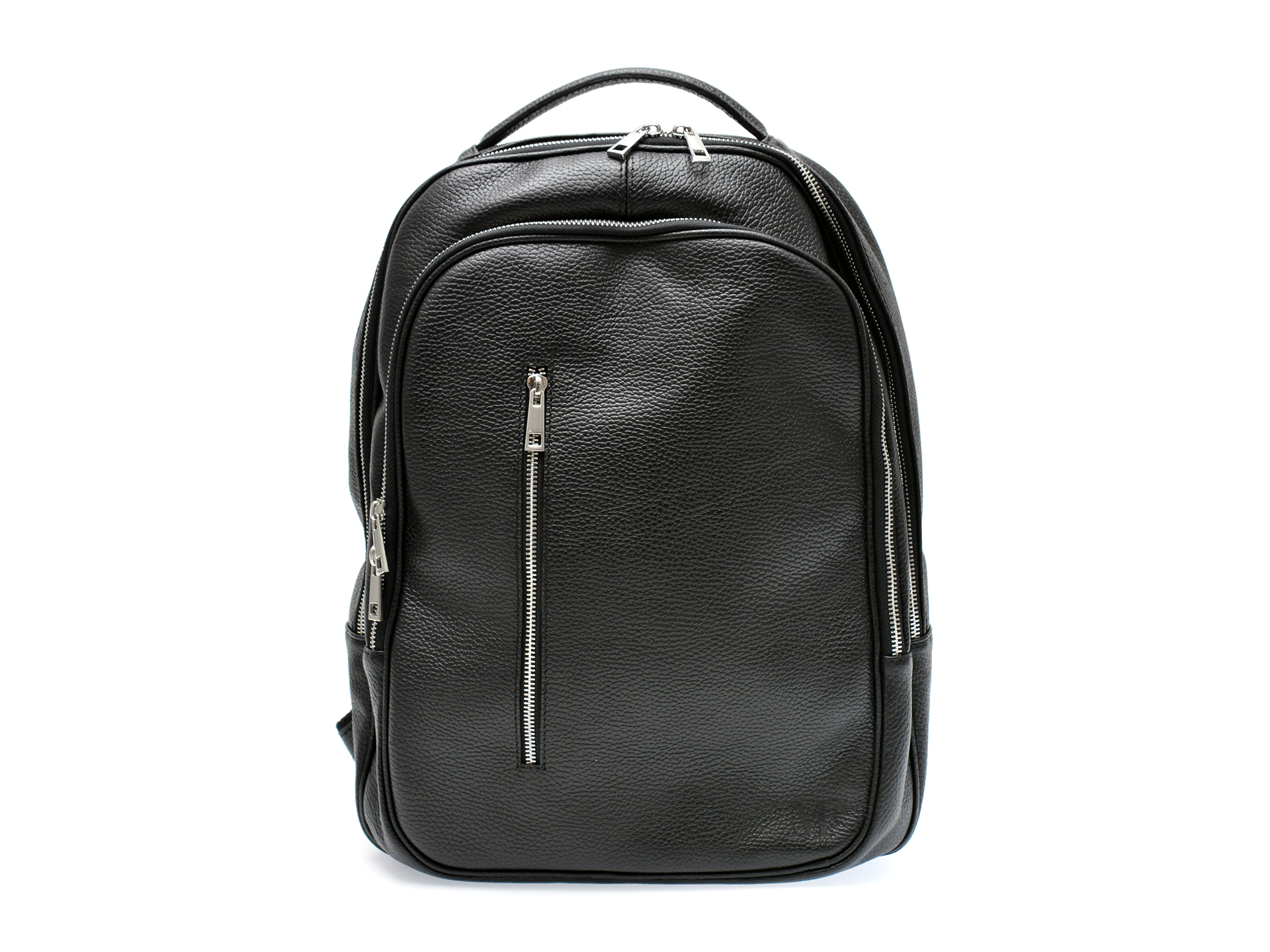 Rucsac MARIO FERRETTI negru, BB73, din piele naturala