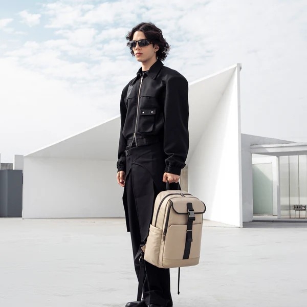 Rucsac pentru barbati, B00812, model urban, Bej - poza 5