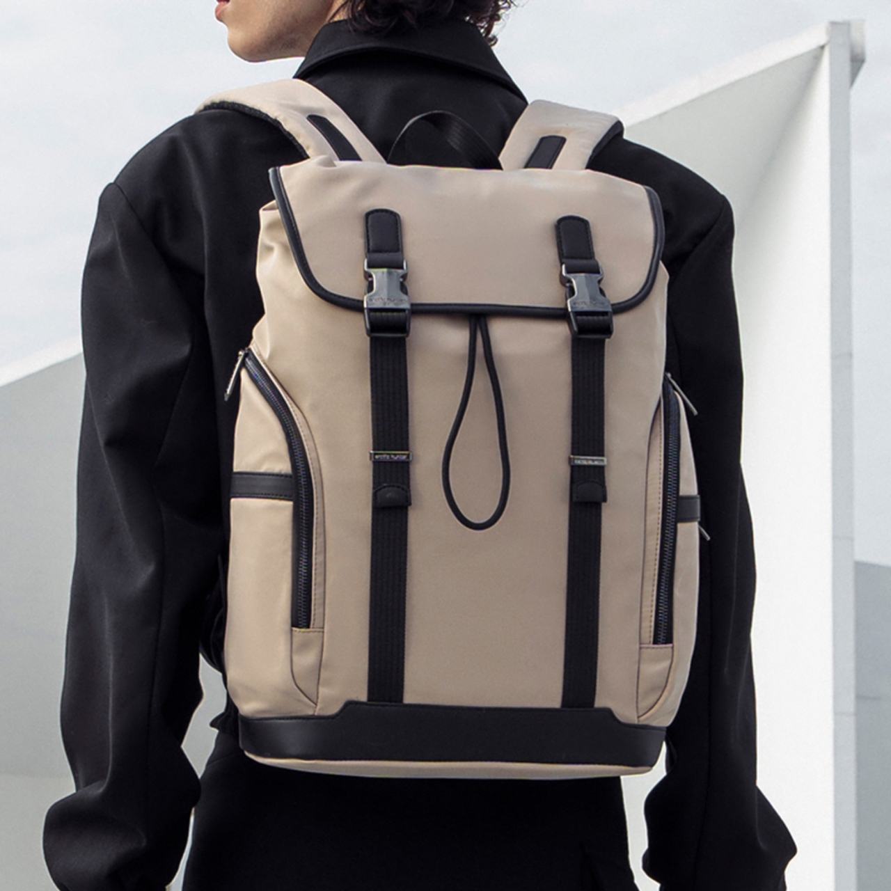 Rucsac pentru barbati, B00832, model urban, Bej - poza 2