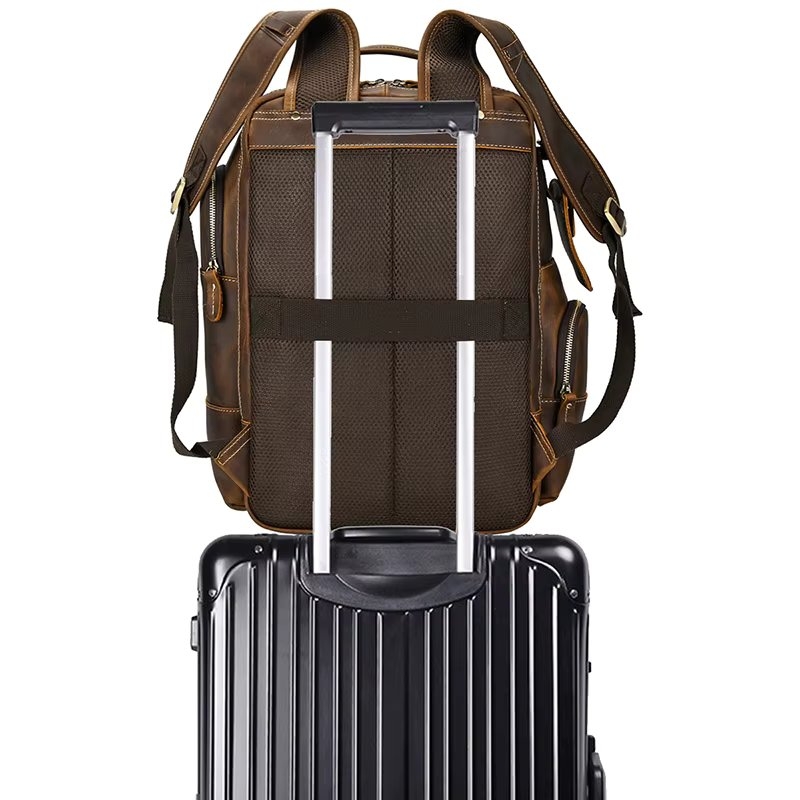 Rucsac pentru barbati, Eiran GT3332, piele naturala, Negru - poza 4