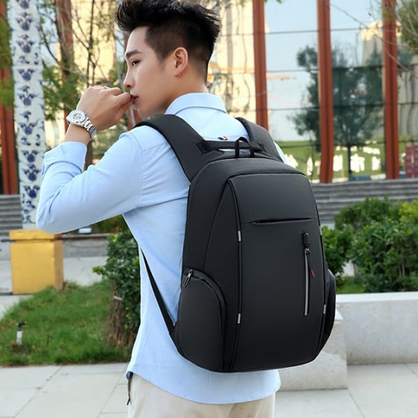 Rucsac pentru barbati Harvey GT1475, cu port USB, negru - poza 2