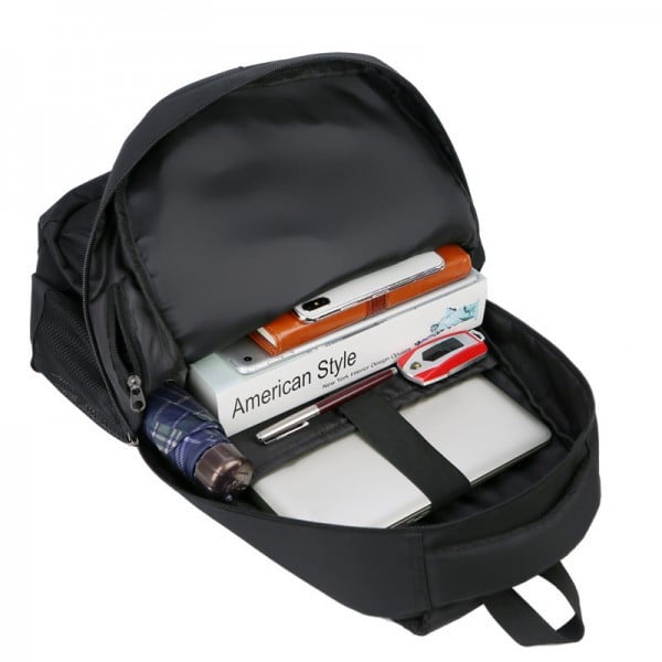Rucsac pentru barbati Jason GT1478, multifunctional, laptop, cu port USB, negru - poza 2