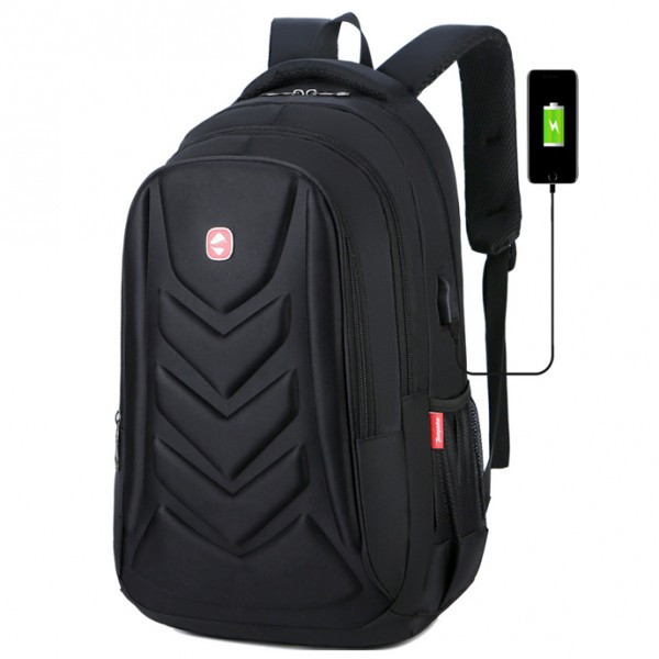 Rucsac pentru barbati Jason GT1478, multifunctional, laptop, cu port USB, negru - poza 5