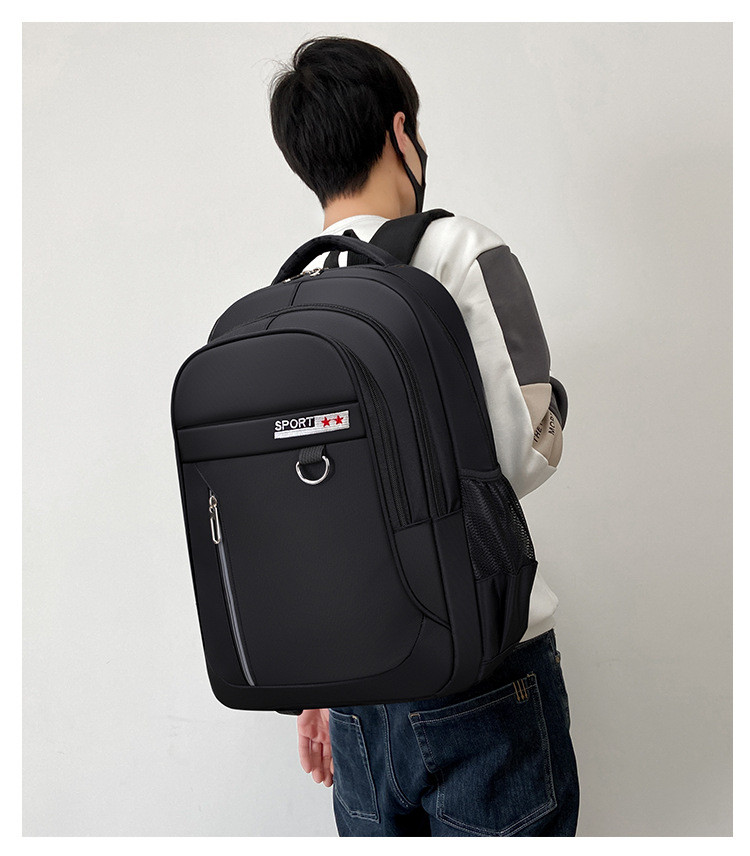 Rucsac pentru barbati, Louis GT2139, Negru/Alb - poza 2