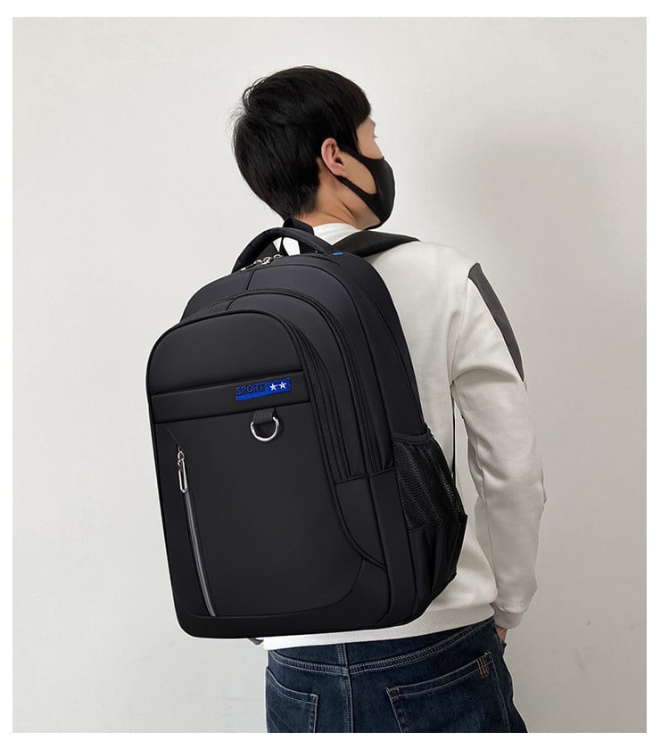 Rucsac pentru barbati, Louis GT2140, Negru/Albastru - poza 2