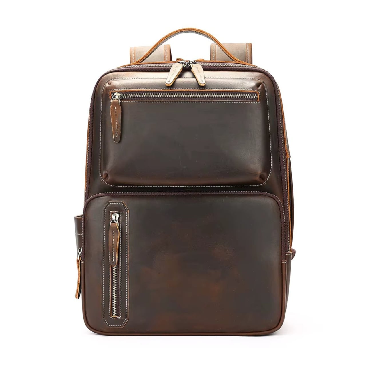 Rucsac pentru barbati, Mael GT3327, piele naturala, Maro - poza 1