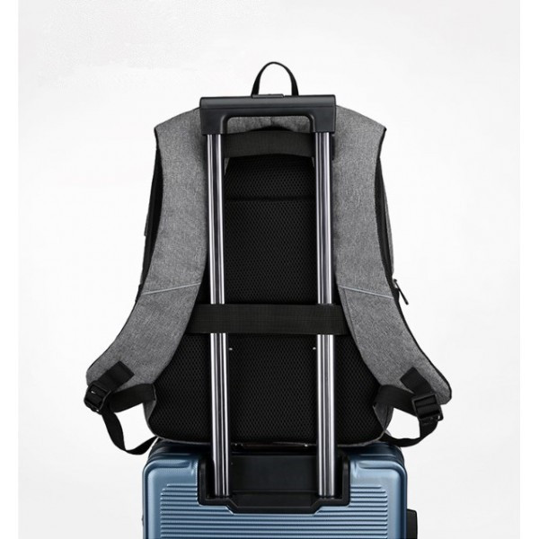 Rucsac pentru barbati Matteo GT1477, multifunctional, laptop, cu port USB, gri - poza 2