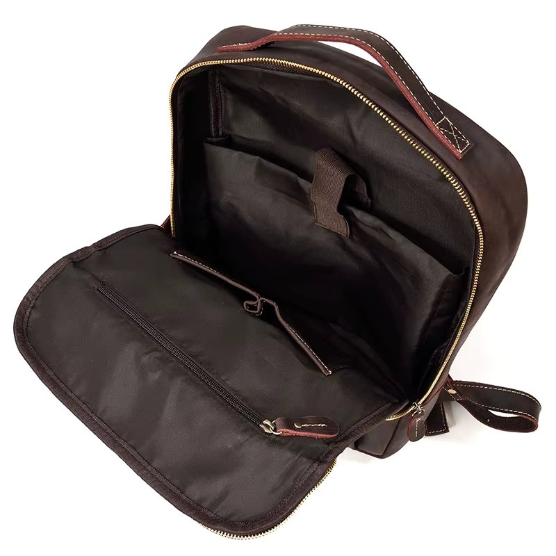 Rucsac pentru barbati, Orion GT3322, piele naturala, Cognac - poza 4