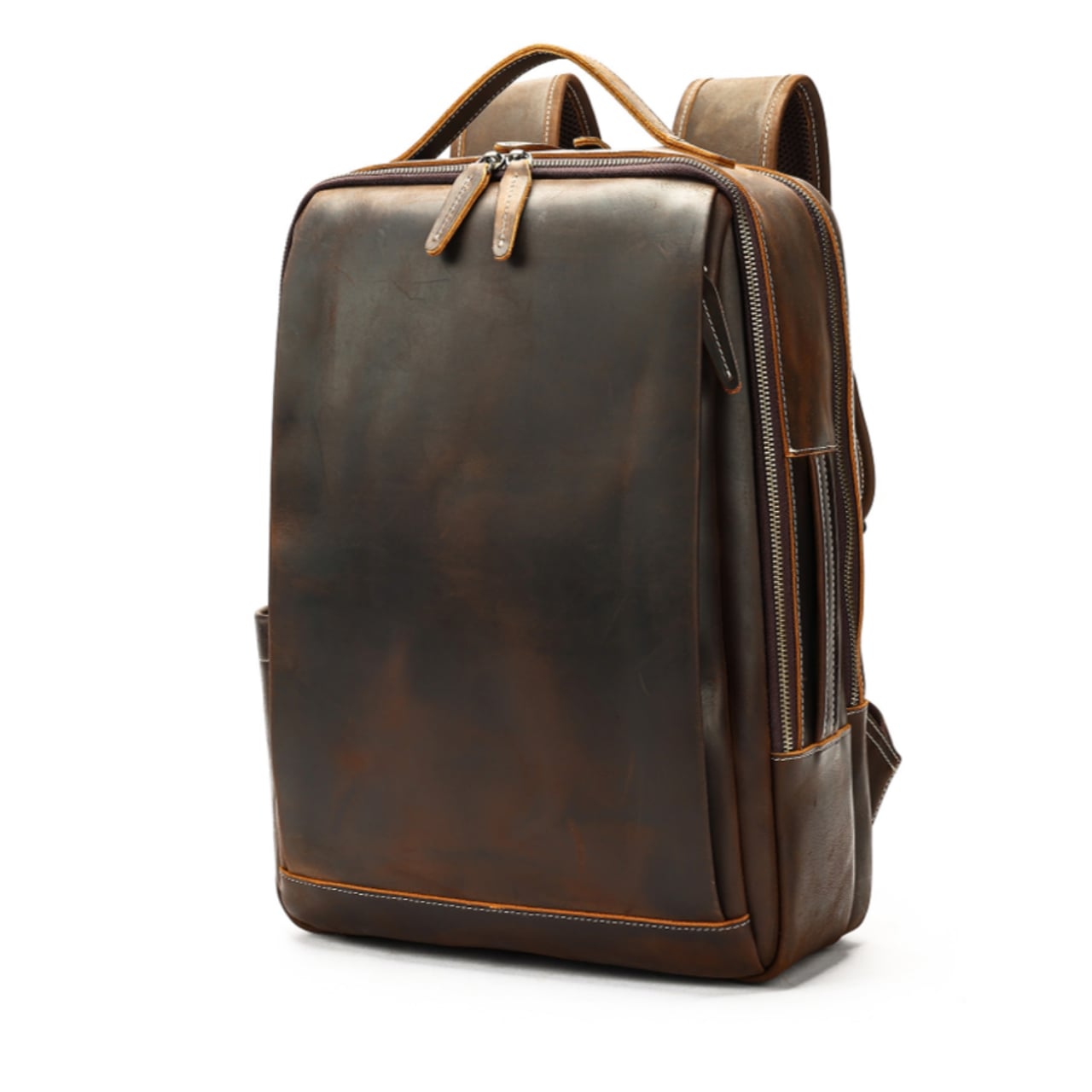 Rucsac pentru barbati, Sylas GT3319, piele naturala, Maro inchis - poza 1