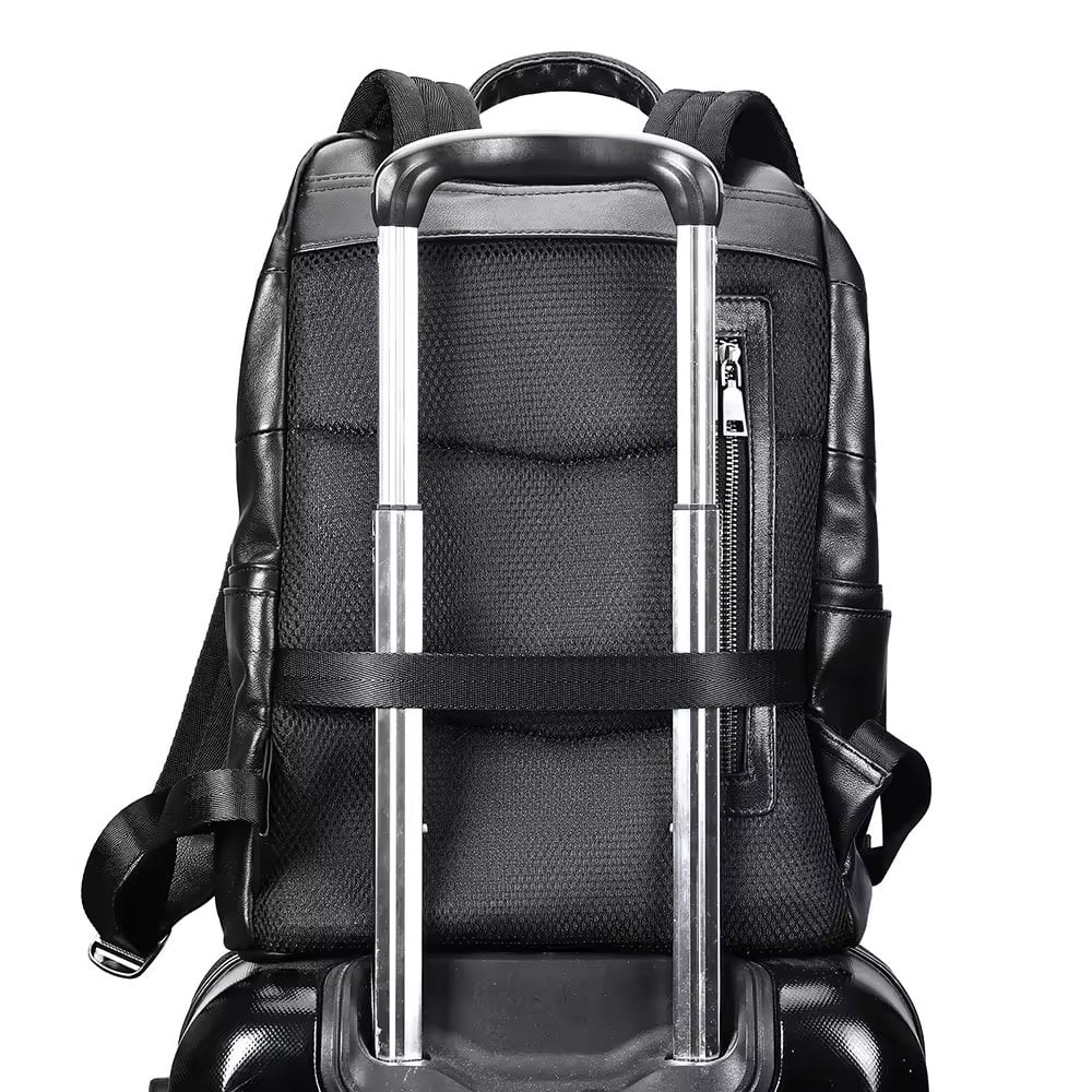 Rucsac pentru barbati, Valerian GT3324, piele naturala, Negru - poza 5