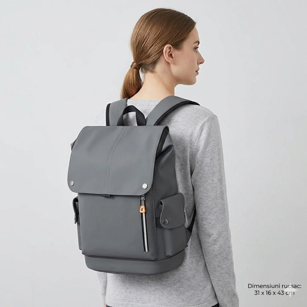 Rucsac unisex, Elandor GT3741, Gri inchis - poza 2