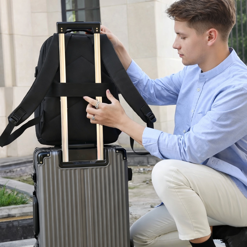 Rucsac unisex, Orien GT3756, port USB, Albastru - poza 5