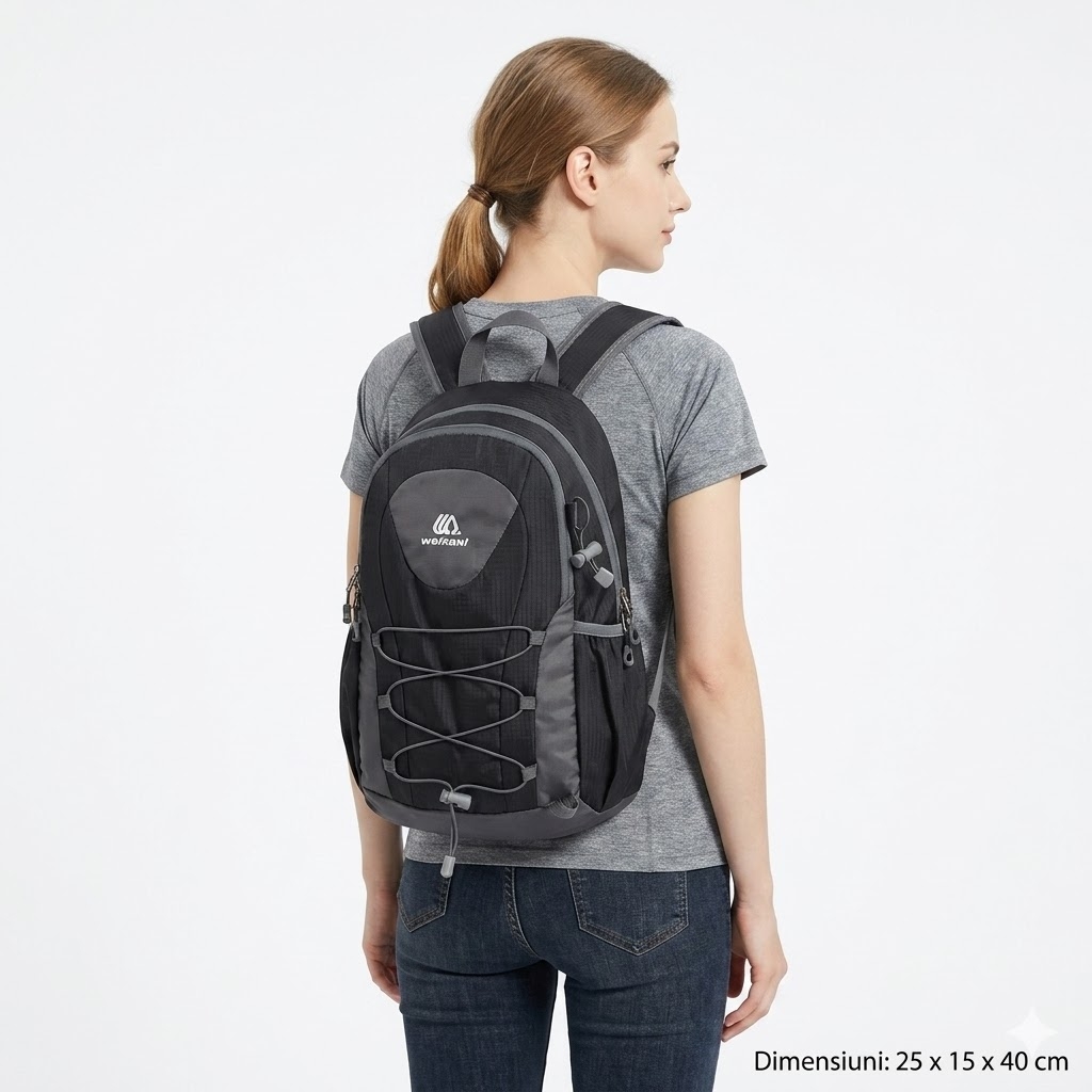 Rucsac unisex pentru drumetie, Zinaida GT3717, capacitate 20L, Negru - poza 2