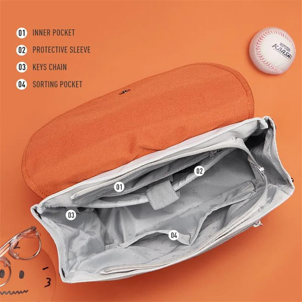 Rucsac unisex, Vivian GT2360, Alb/Portocaliu - poza 5