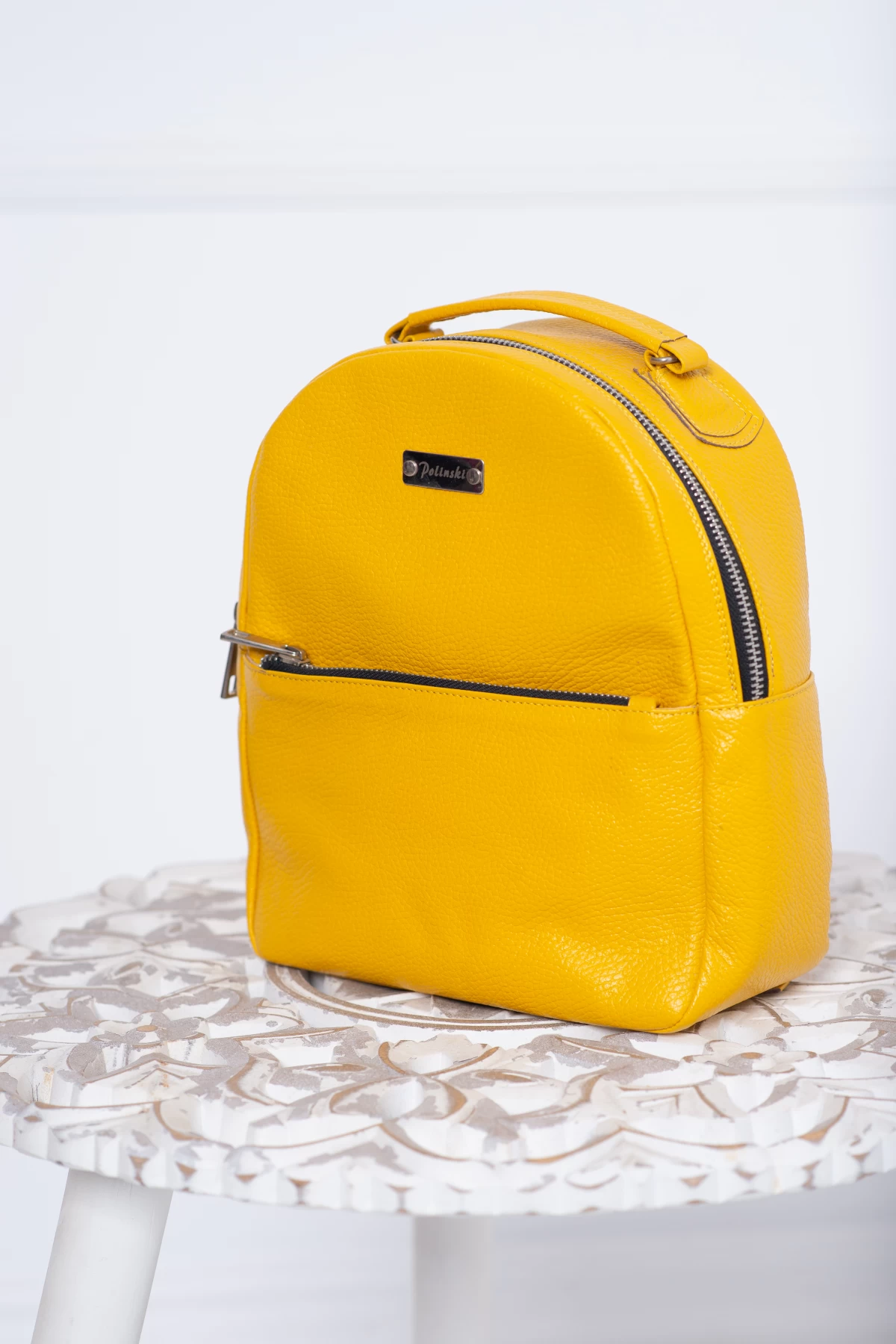 Rucsac Yellow din piele naturala - poza 2
