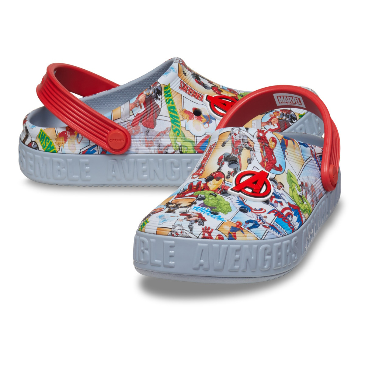 Saboti Crocs Avengers Off Court Clog Kids Gri - Blue Grey - poza 4
