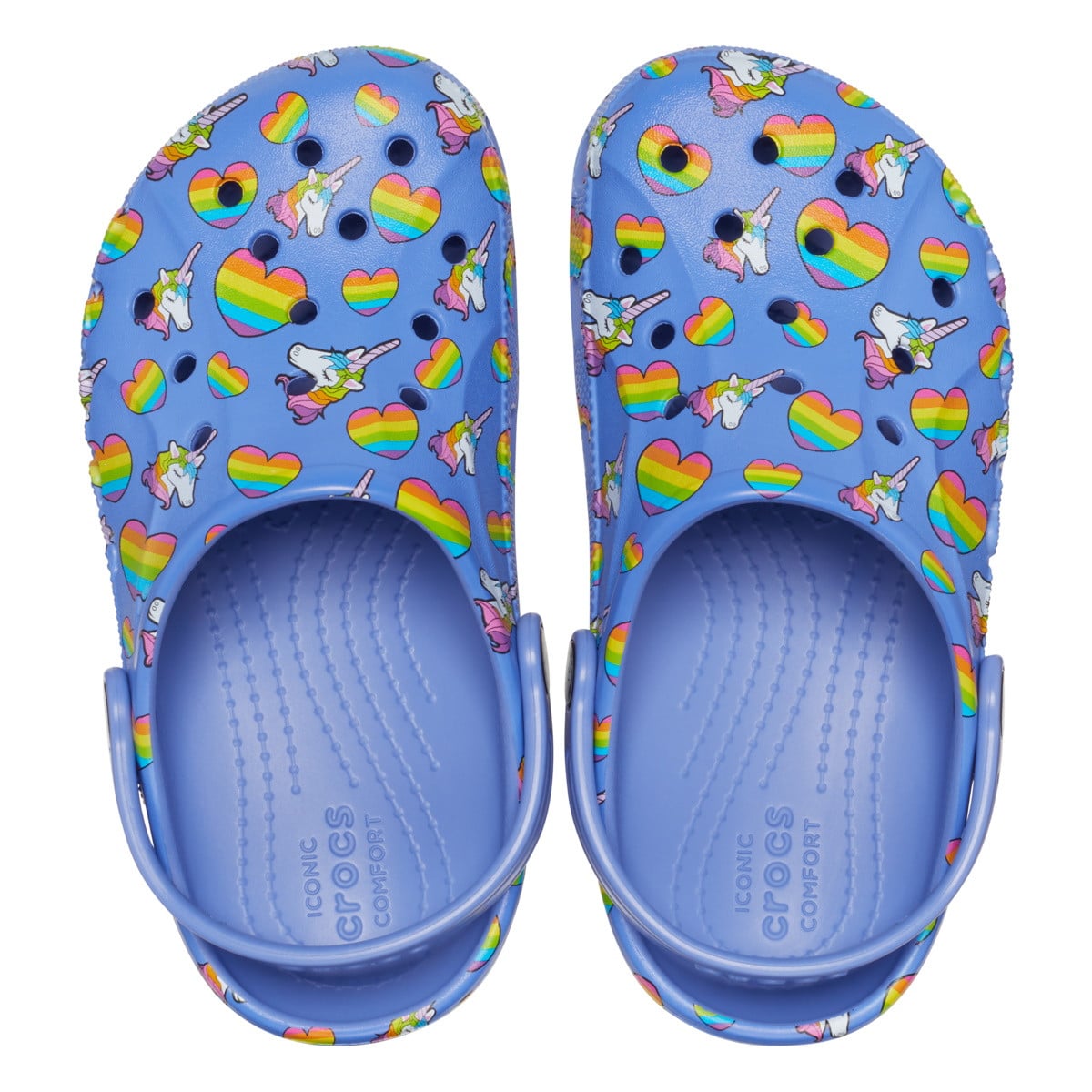Saboți Crocs Baya Printed Clog Kids Albastru - Lapis/Multi - poza 4