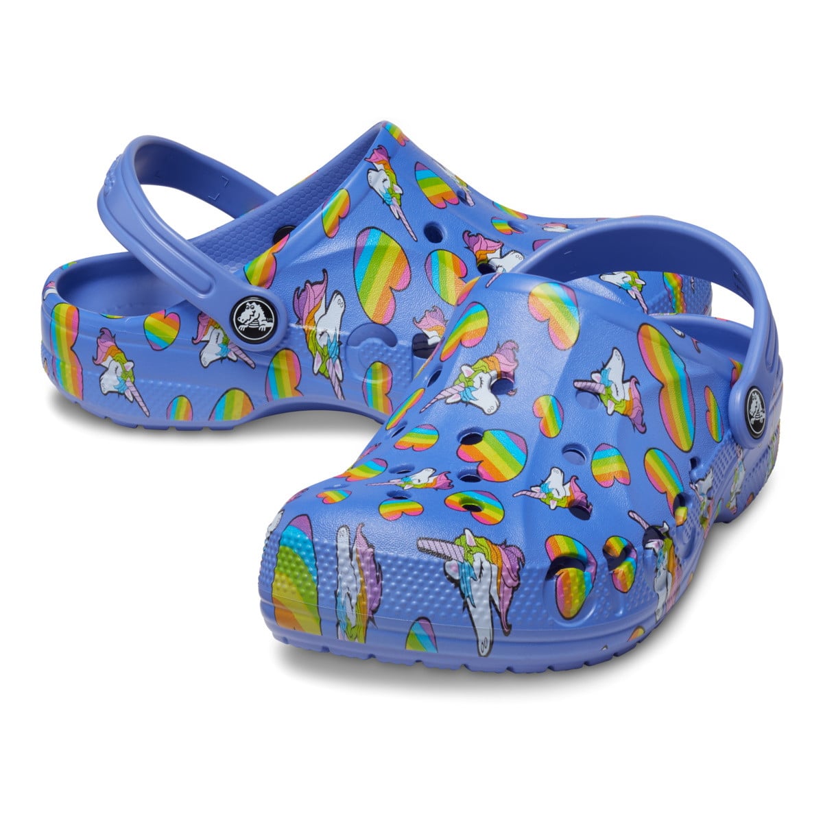 Saboți Crocs Baya Printed Clog Kids Albastru - Lapis/Multi - poza 5