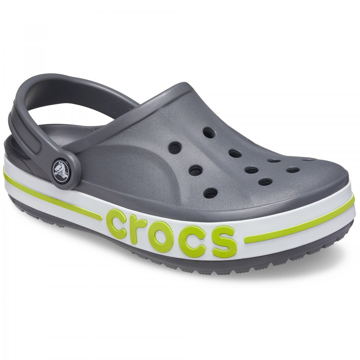 Saboti Crocs Bayaband Clog Gri - Slate grey/Lime Punch - poza 2