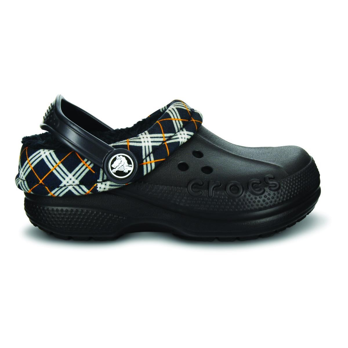 Saboti Crocs Blitzen Winter Plaid Kids Negru - Black/Black - poza 1