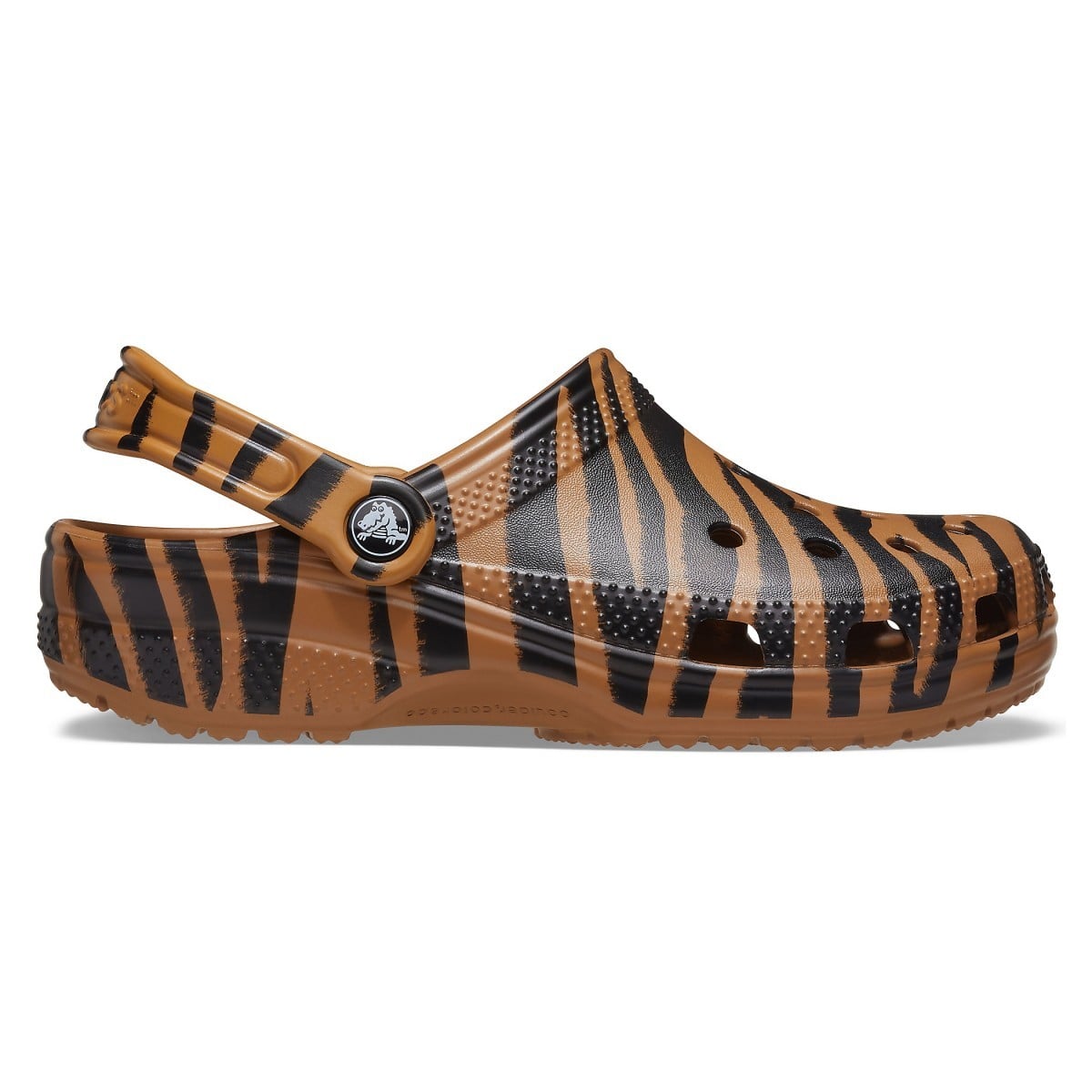 Saboți Crocs Classic Animal Print Clog Multicolor - Dark Gold/Zebra Print - poza 1