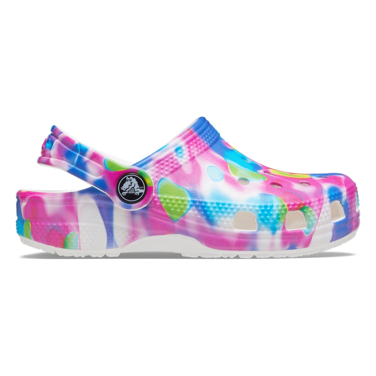 Saboti Crocs Classic Classic Solarized Clog Kids Multicolor - Pink/White - poza 1