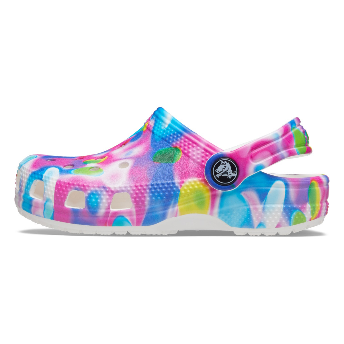 Saboti Crocs Classic Classic Solarized Clog Kids Multicolor - Pink/White - poza 3