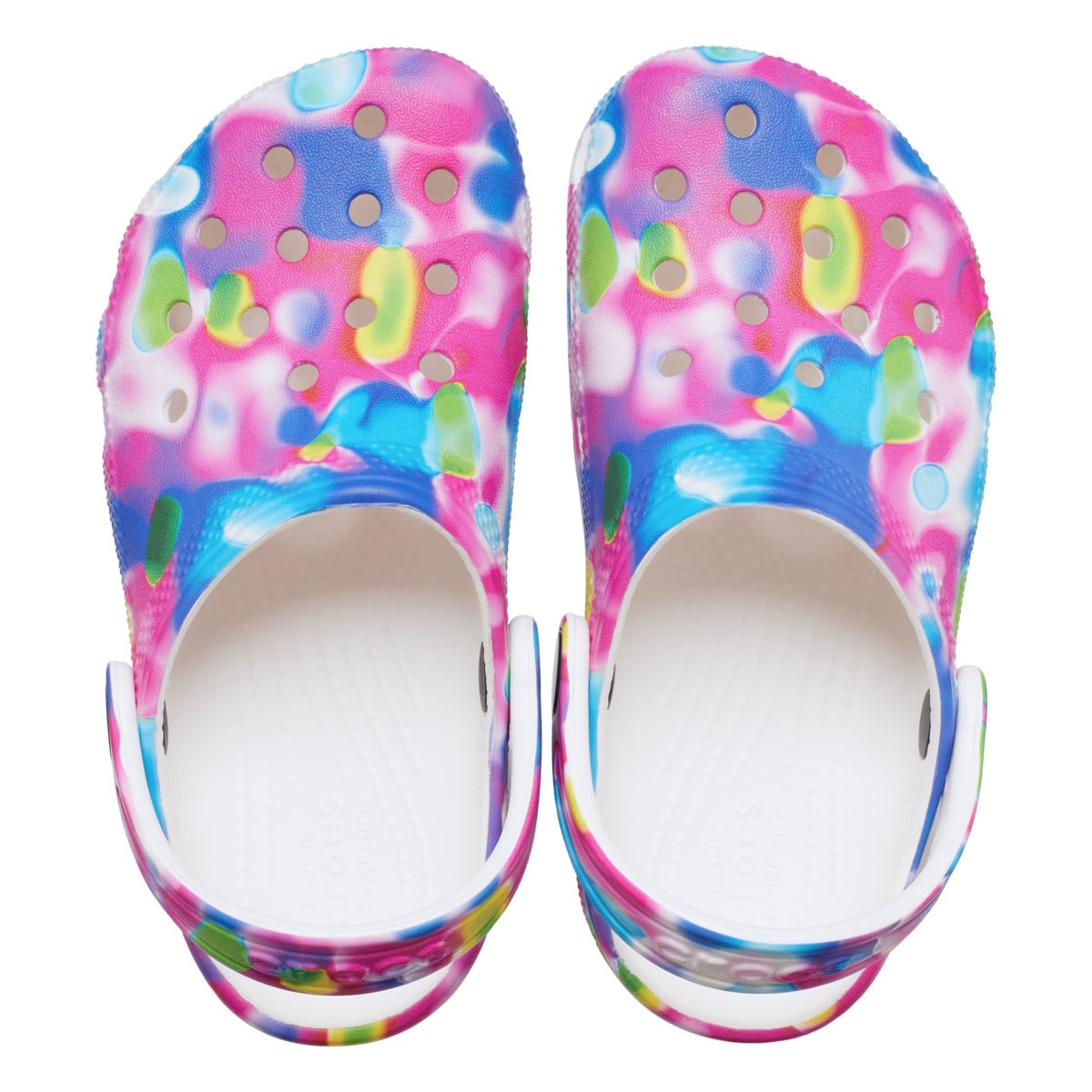 Saboti Crocs Classic Classic Solarized Clog Kids Multicolor - Pink/White - poza 5