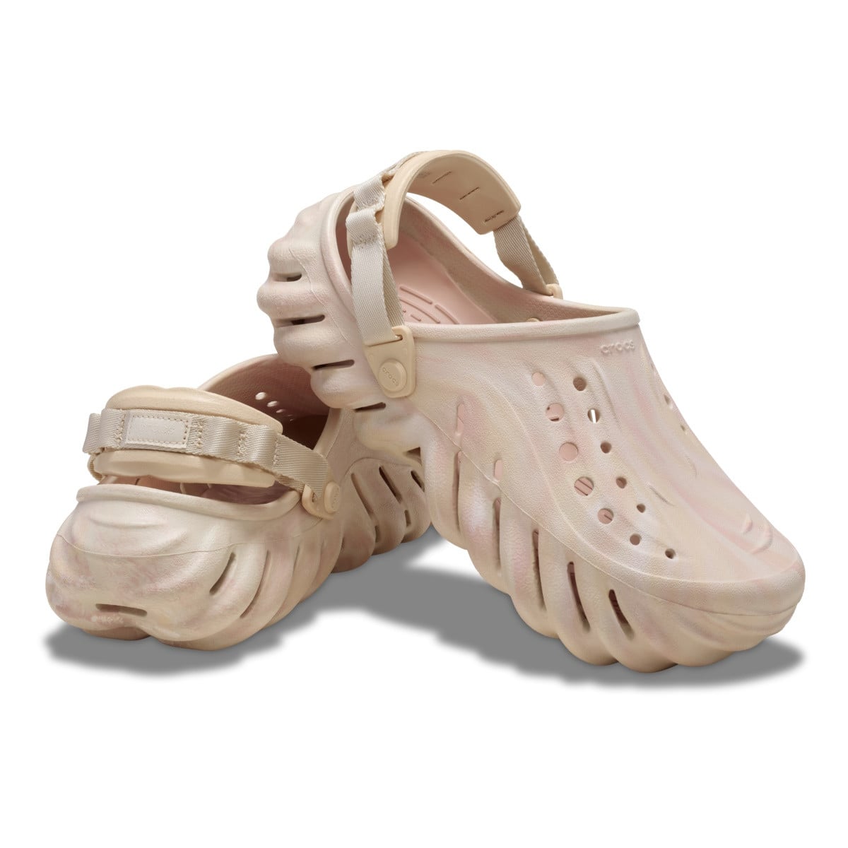 Saboti Crocs Classic Echo Marbled Clog Bej - Quartz/Multi - poza 4