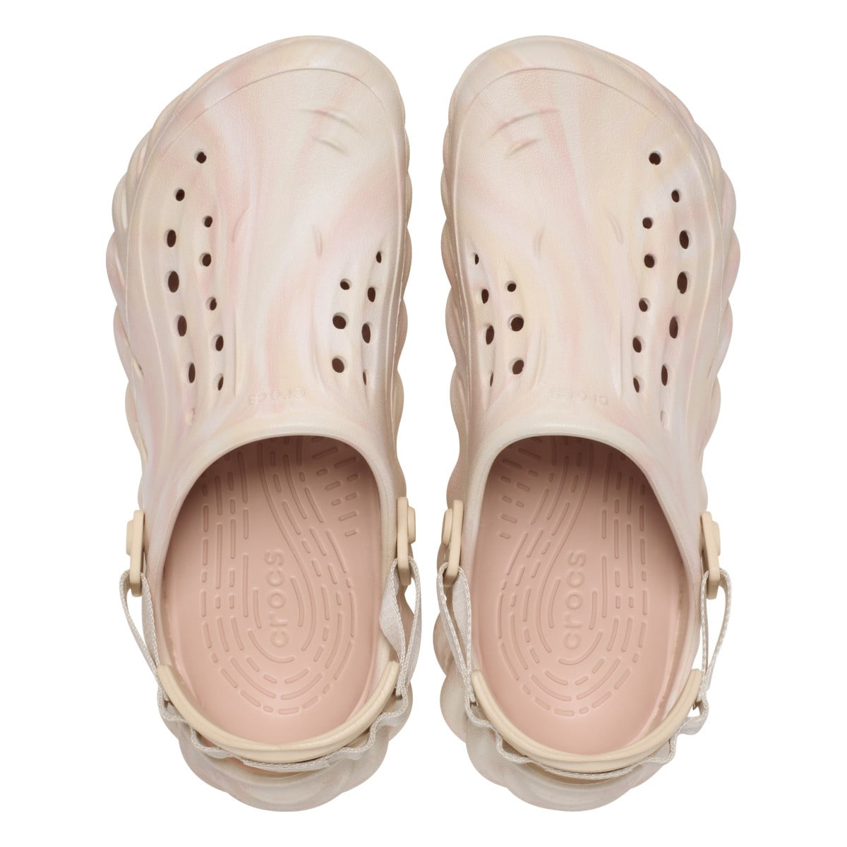 Saboti Crocs Classic Echo Marbled Clog Bej - Quartz/Multi - poza 5