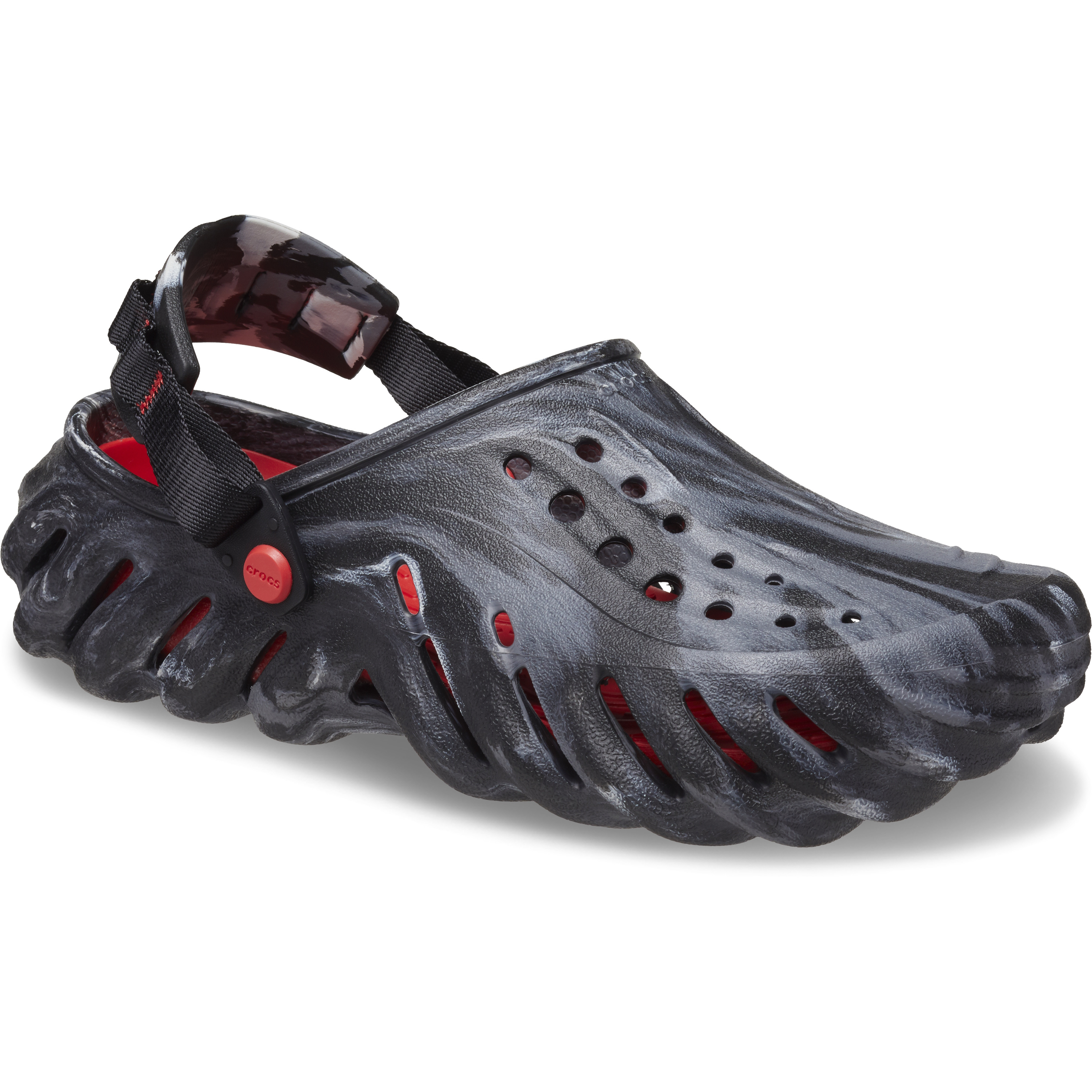 Saboti Crocs Classic Echo Marbled Clog Negru - Black/Flame - poza 2