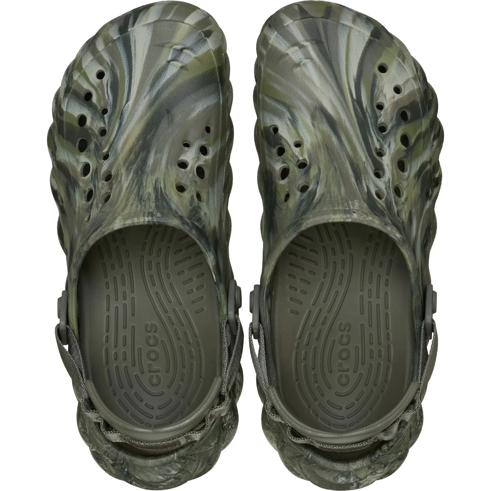 Saboti Crocs Classic Echo Marbled Clog Verde - Dusty Olive/Multi - poza 4