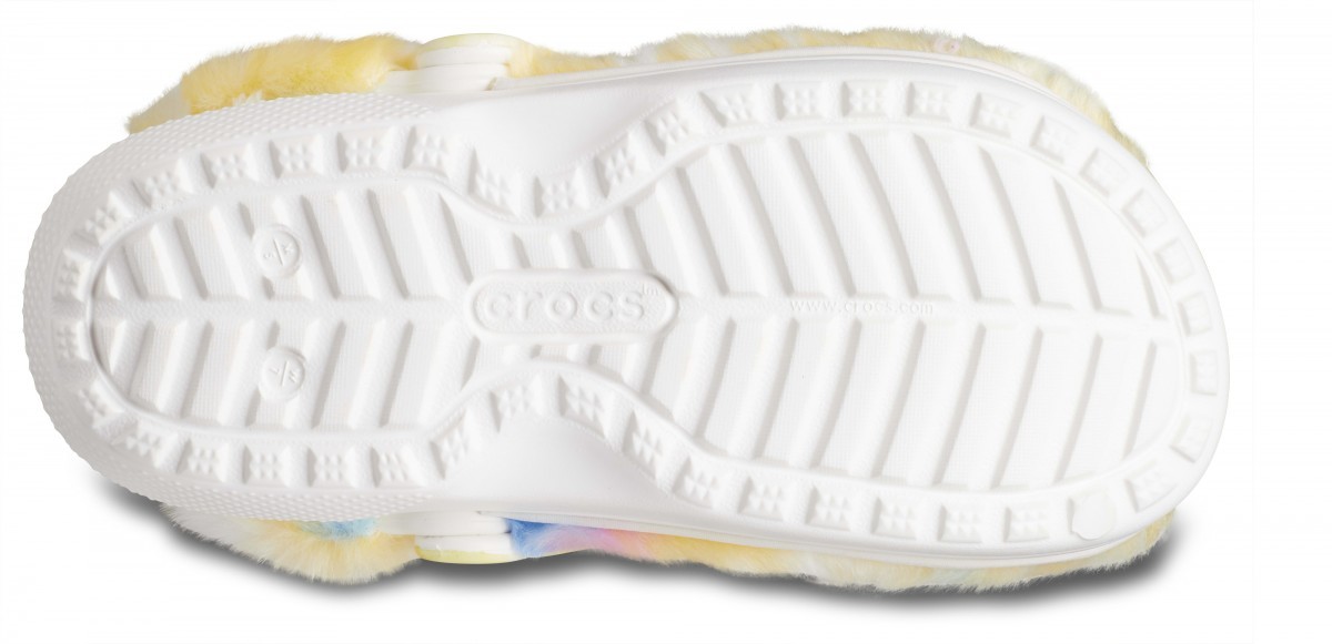 Saboți Crocs Classic Fur Sure Alb - White/Multi - poza 4