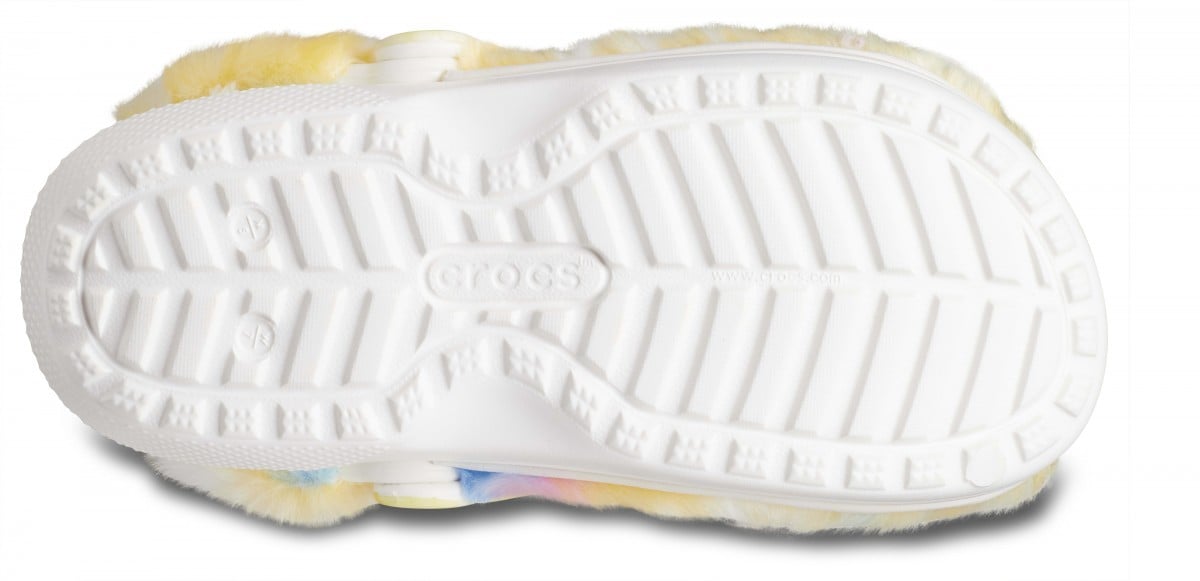 Saboți Crocs Classic Fur Sure Alb - White/Multi - poza 4