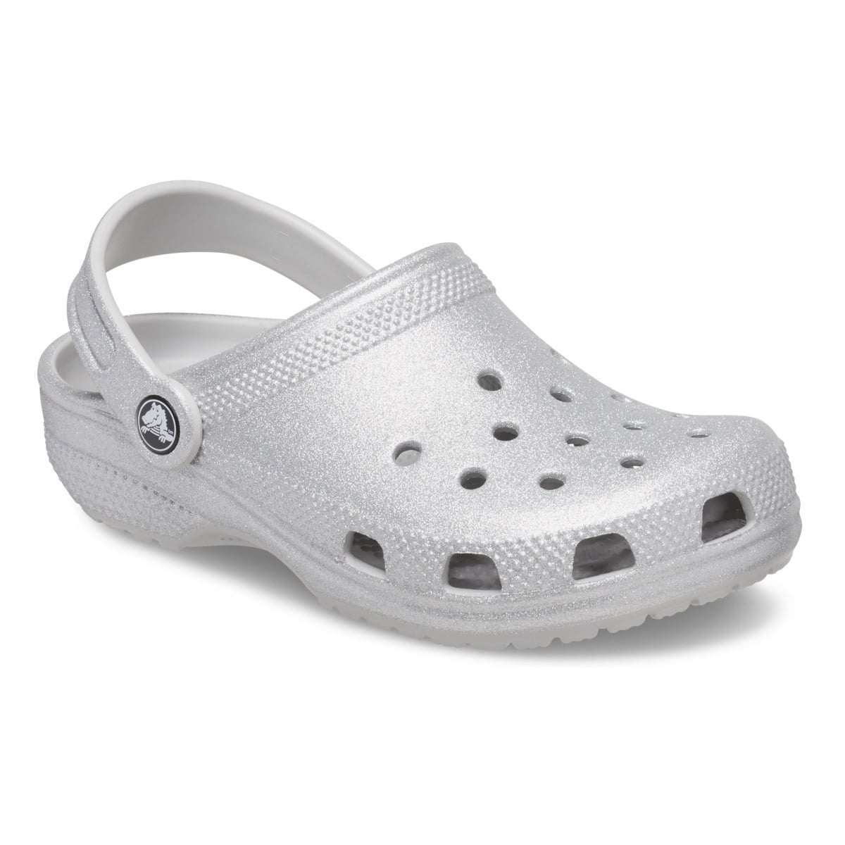 Saboti Crocs Classic Glitter Clog Kids Gri - Silver Glitter - poza 2