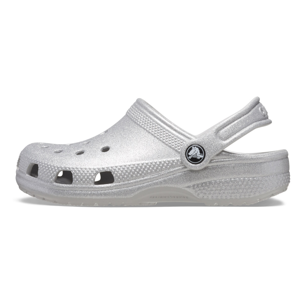 Saboti Crocs Classic Glitter Clog Kids Gri - Silver Glitter - poza 3