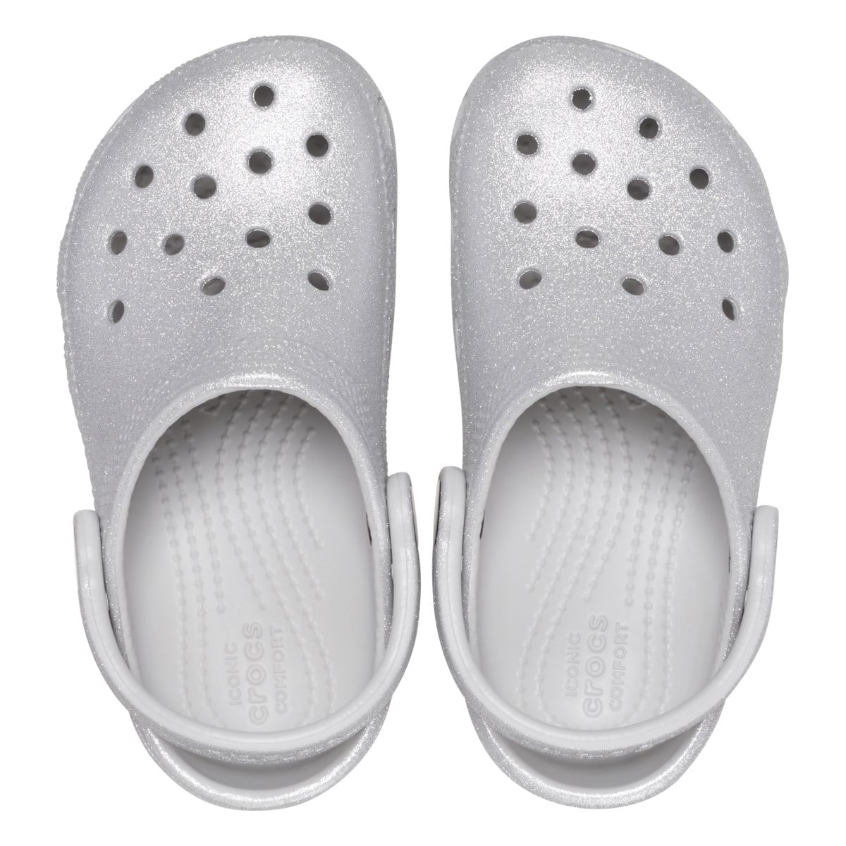 Saboti Crocs Classic Glitter Clog Kids Gri - Silver Glitter - poza 5