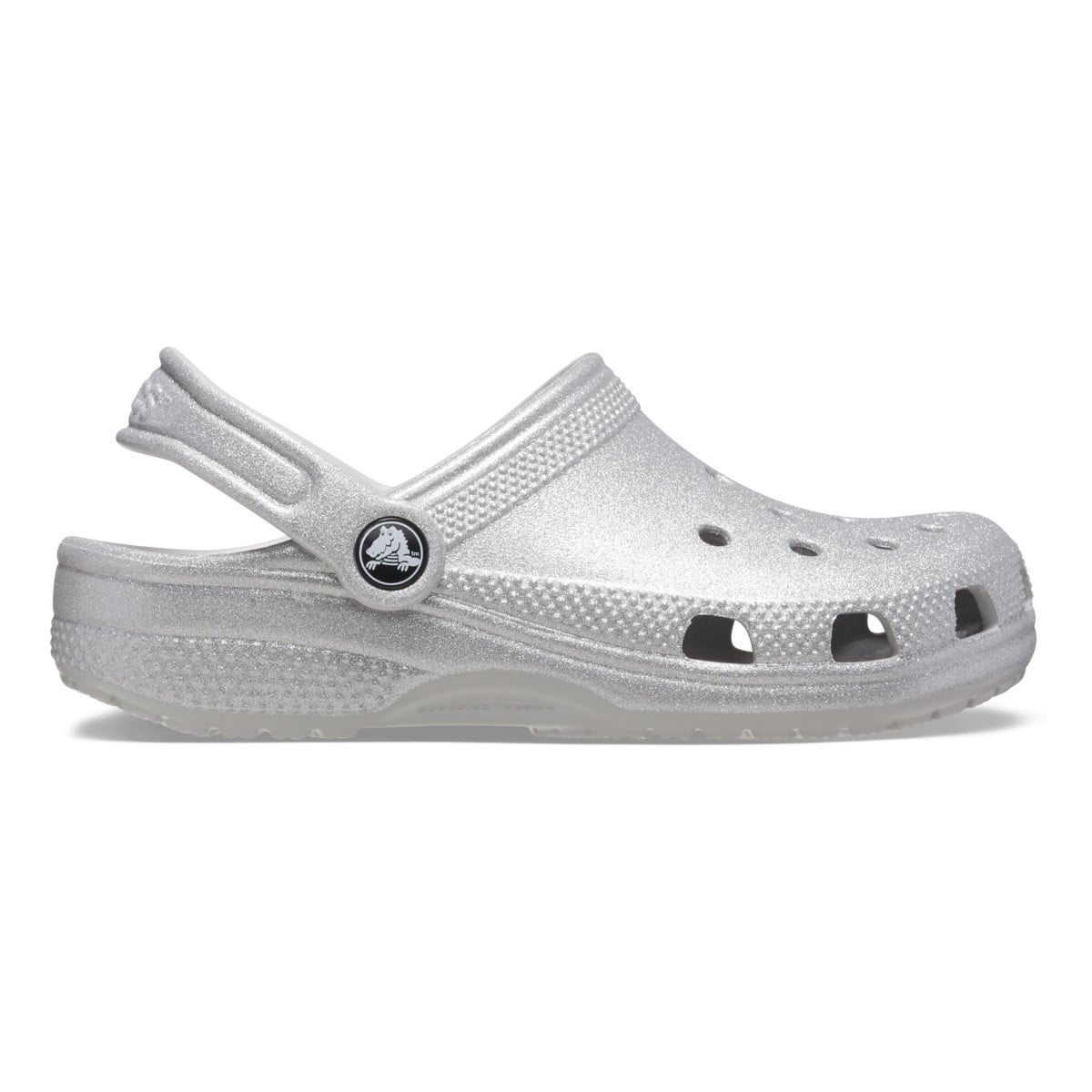 Saboti Crocs Classic Glitter Clog Kids Gri - Silver Glitter - poza 1