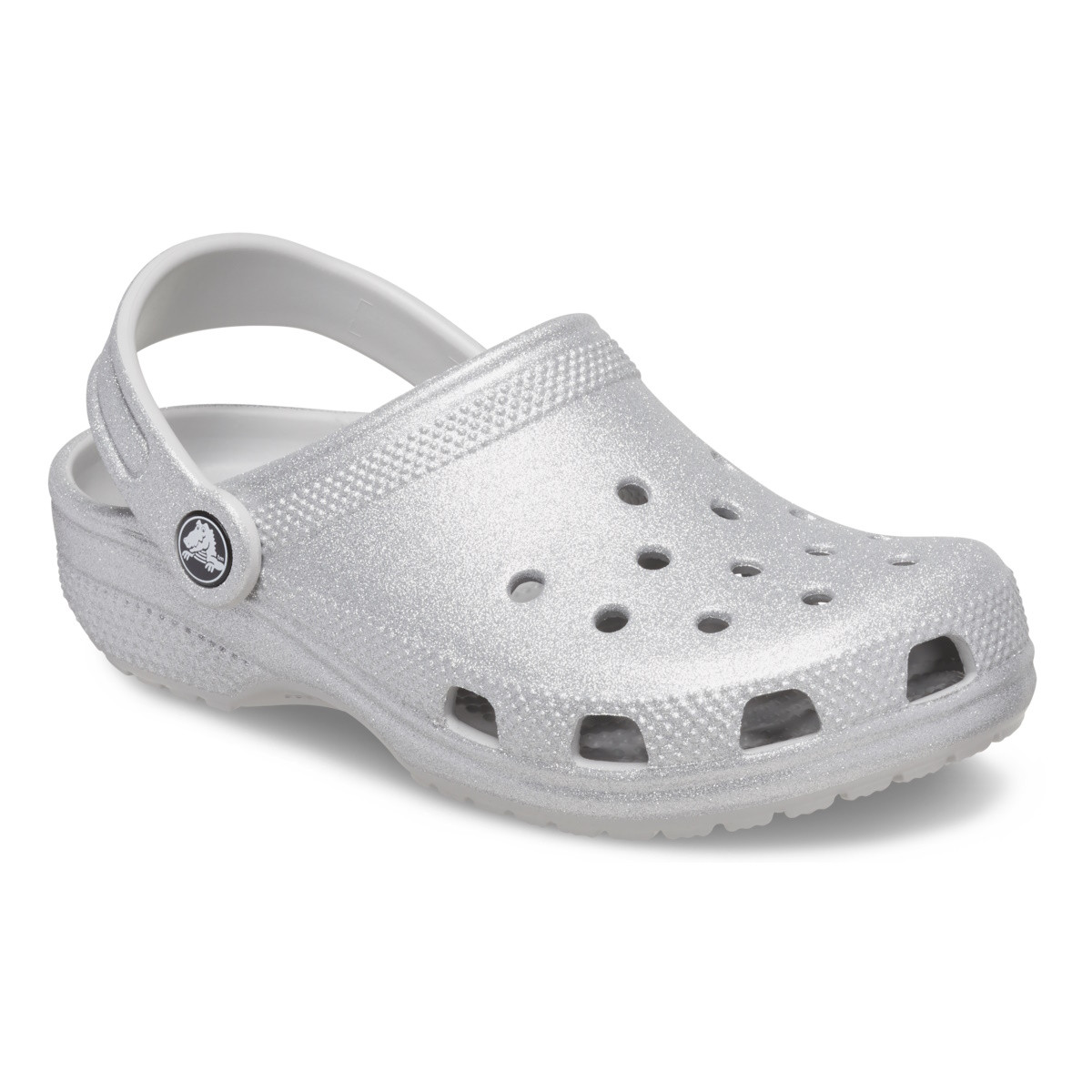 Saboti Crocs Classic Glitter Clog Kids Gri - Silver Glitter - poza 2