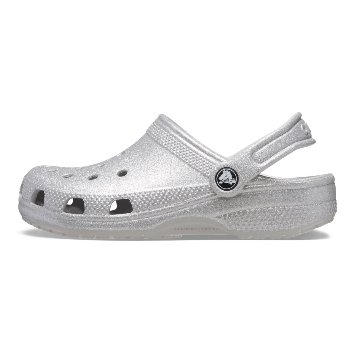 Saboti Crocs Classic Glitter Clog Kids Gri - Silver Glitter - poza 3