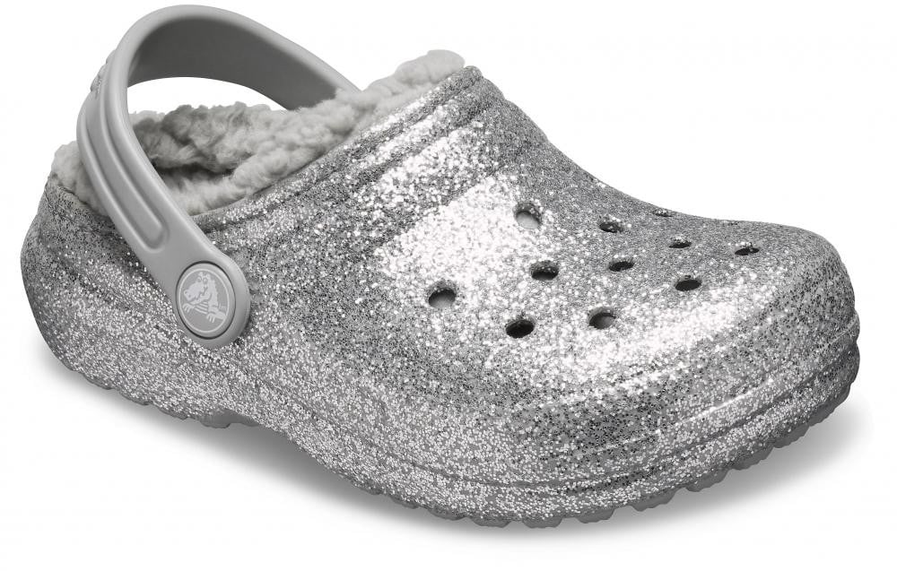 Saboti Crocs Classic Glitter Lined Clog Kids Argintiu - Silver - poza 5