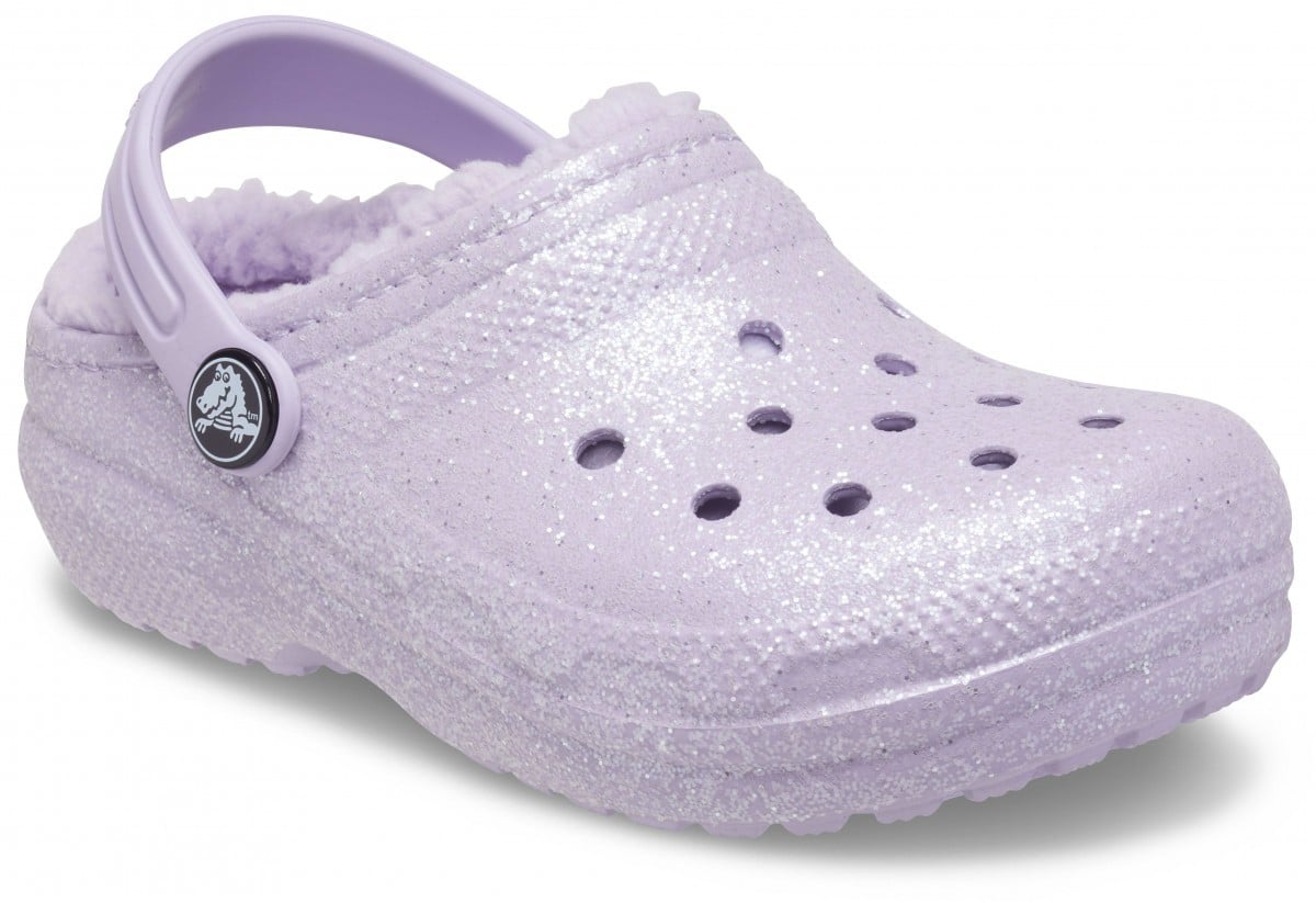 Saboti Crocs Classic Glitter Lined Clog Kids Mov - Lavender - poza 2