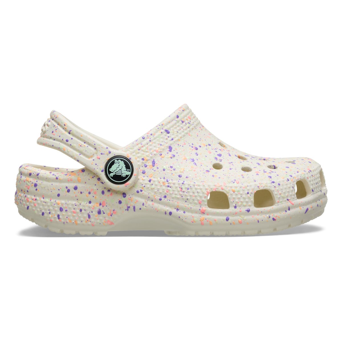 Saboti Crocs Classic Glow Paint Splatter Clog K Alb - Summit White/Multi
