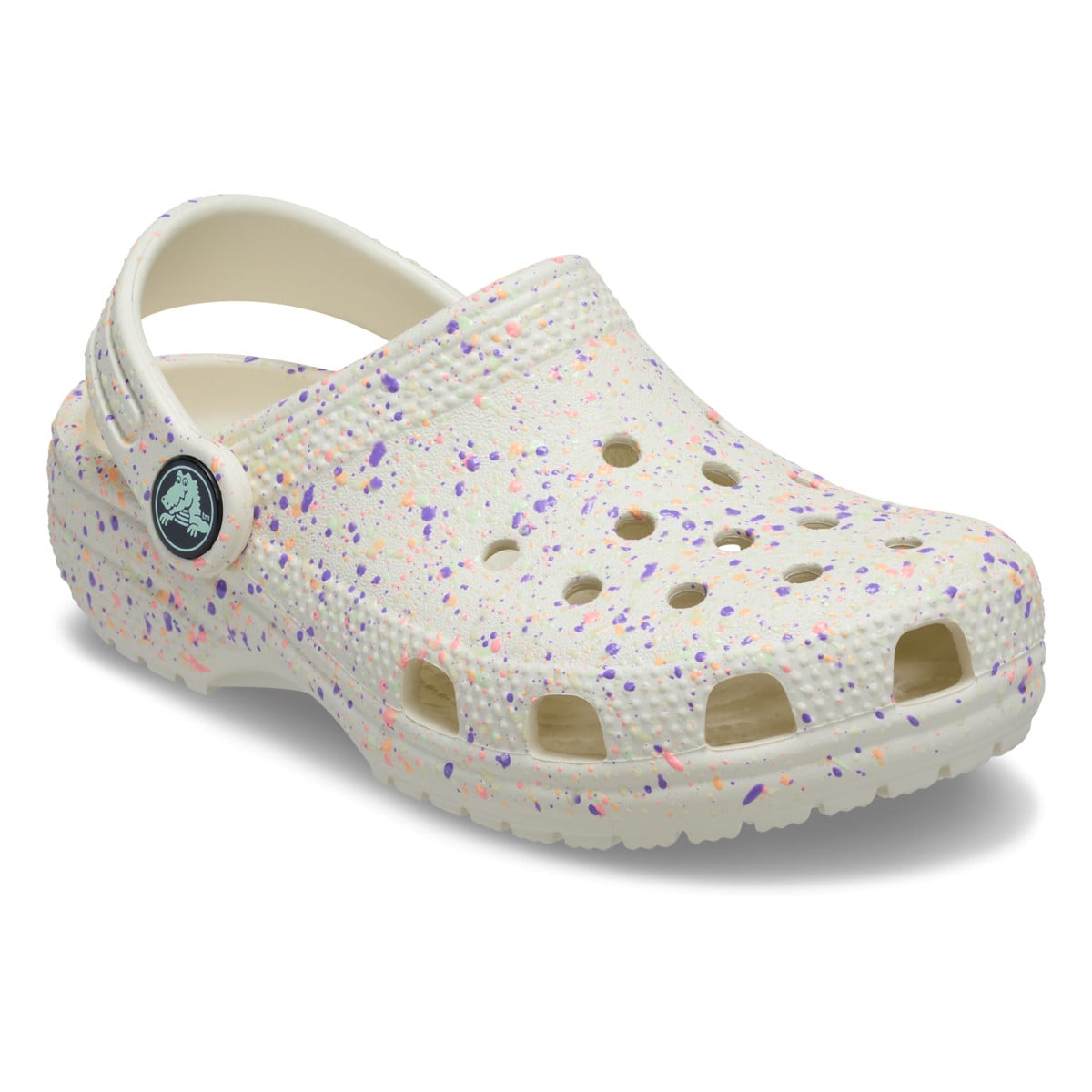 Saboti Crocs Classic Glow Paint Splatter Clog K Alb - Summit White/Multi - poza 2