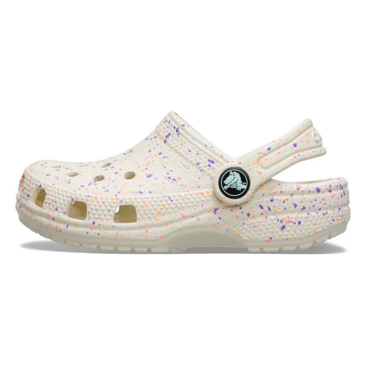 Saboti Crocs Classic Glow Paint Splatter Clog K Alb - Summit White/Multi - poza 3