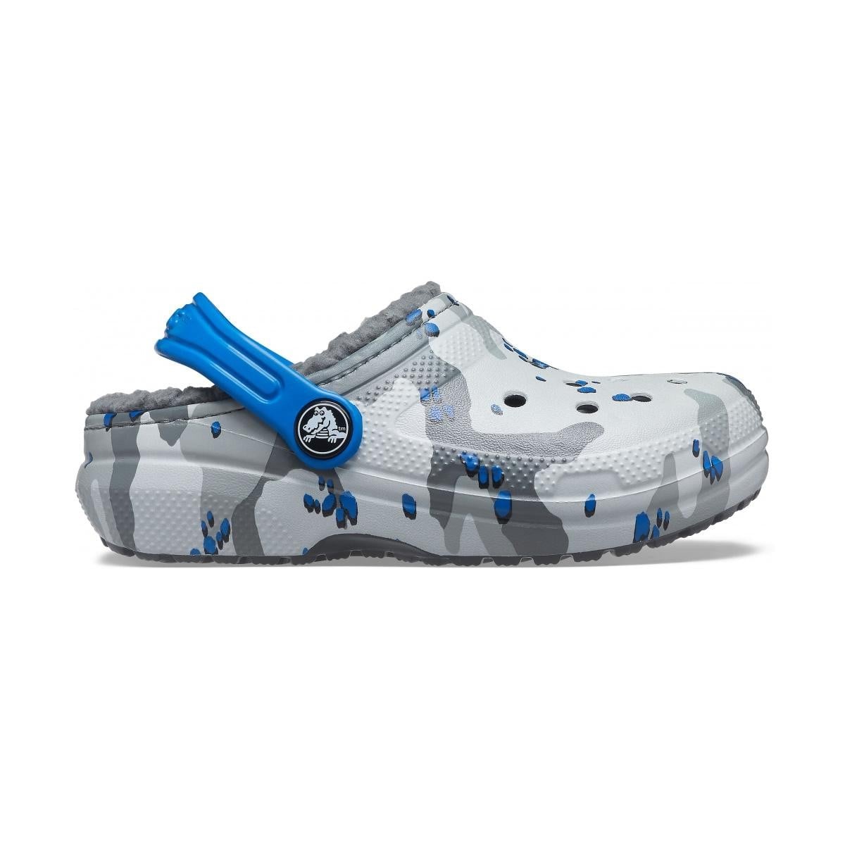 Saboti Crocs Classic Lined Camo Clog Kids Gri - Camo/Light Grey - poza 1
