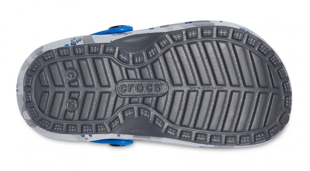 Saboti Crocs Classic Lined Camo Clog Kids Gri - Camo/Light Grey - poza 4
